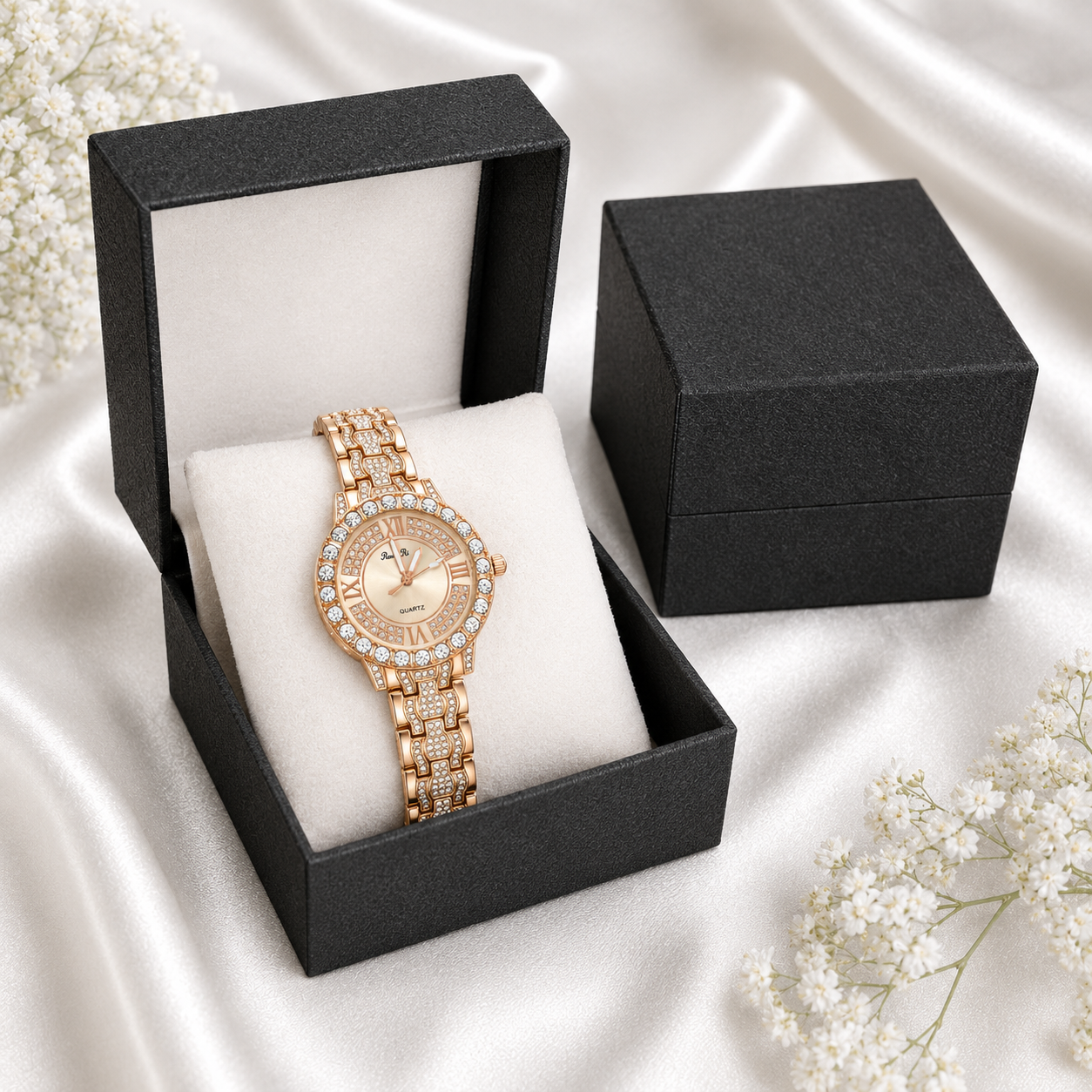 Luxury Crystal Rose Watch