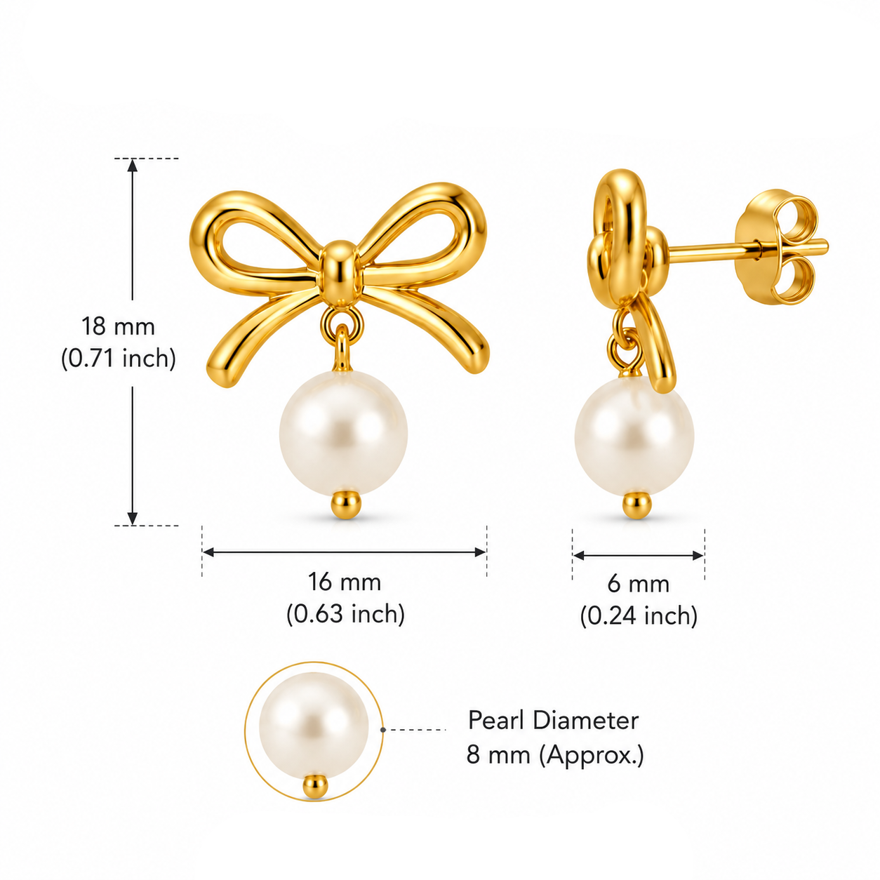 Pearl Bow Earrings