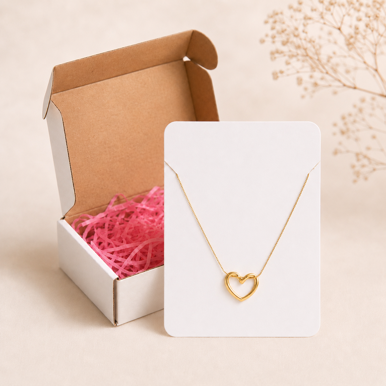 Snake Chain Heart Pendant Necklace