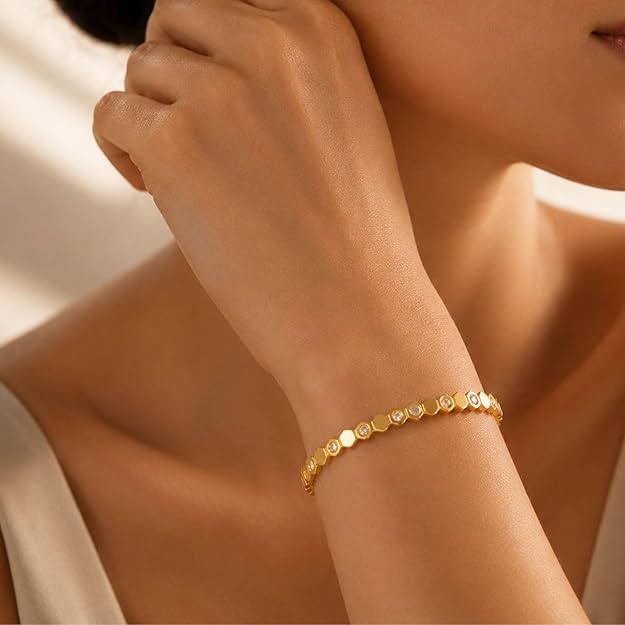 Hexagon Stone Bracelet