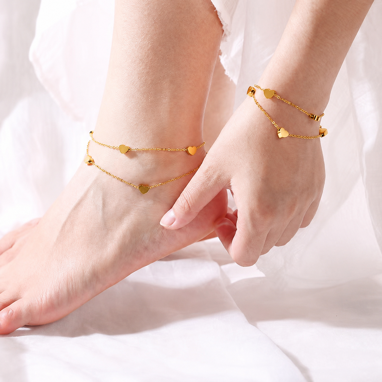 Double Heart Layer Bracelet