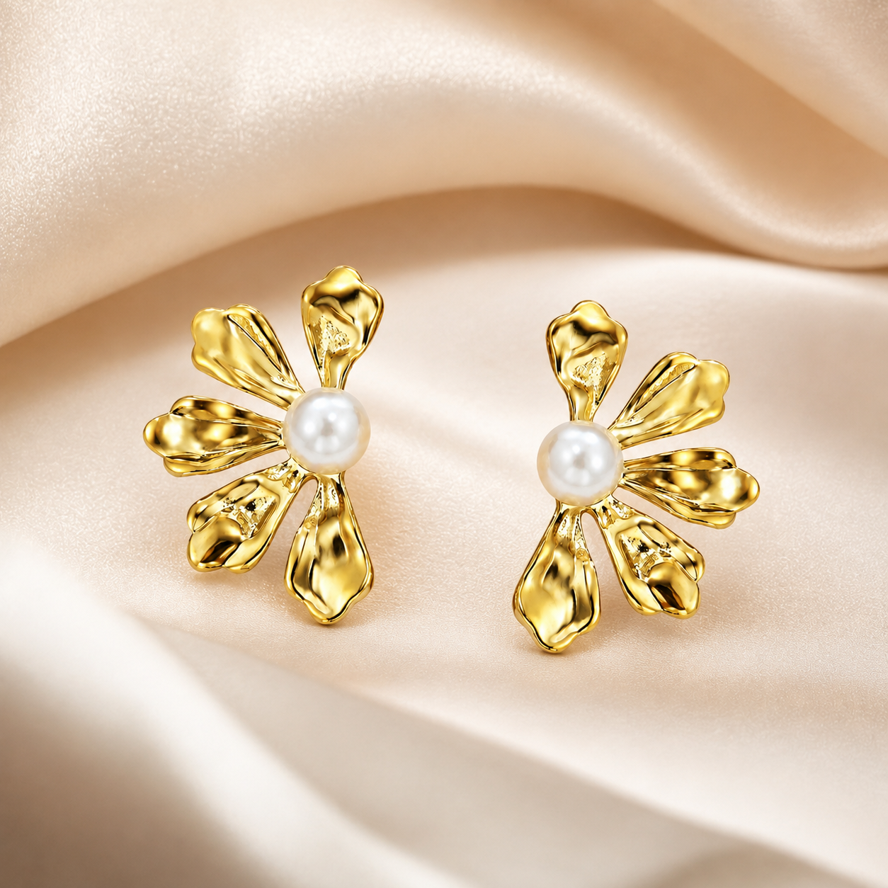 Pearl Petal Earrings