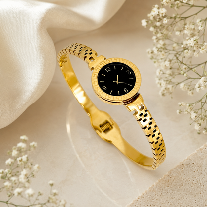 Golden Classic Dial Watch Bangle
