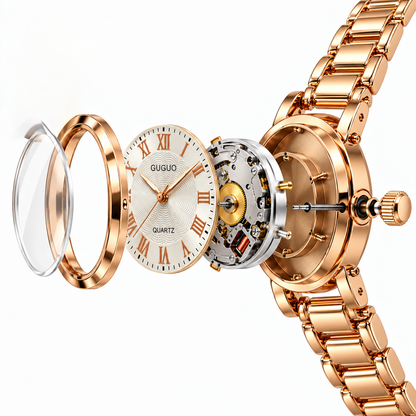 GUGUO Roman Elegance Gold Watch
