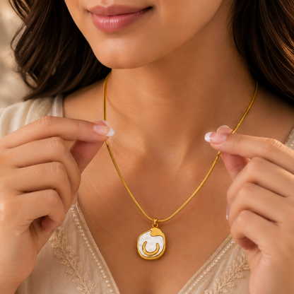 Abstract Enamel Pendant Necklace