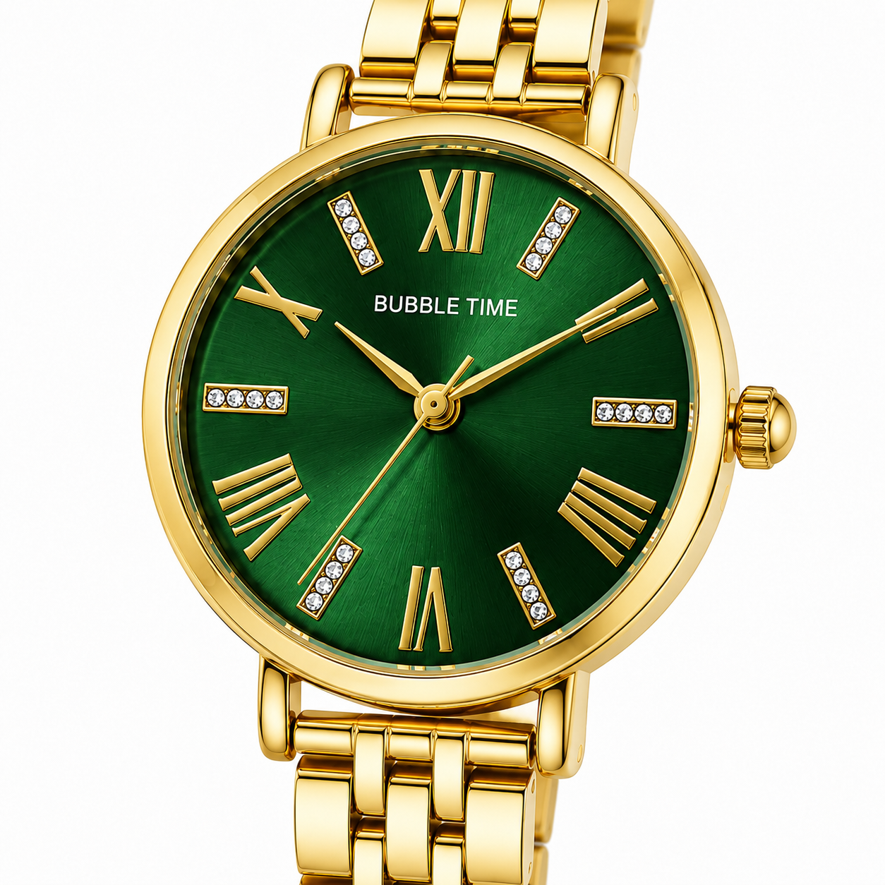 Women’s Gold-Tone Green Dial Watch