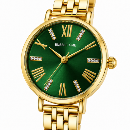 Women’s Gold-Tone Green Dial Watch