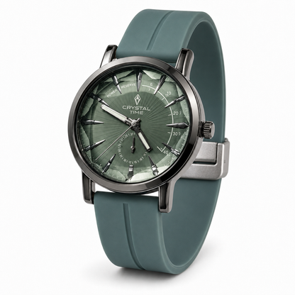 Diamond Cut Silicone Strap Analog Watch