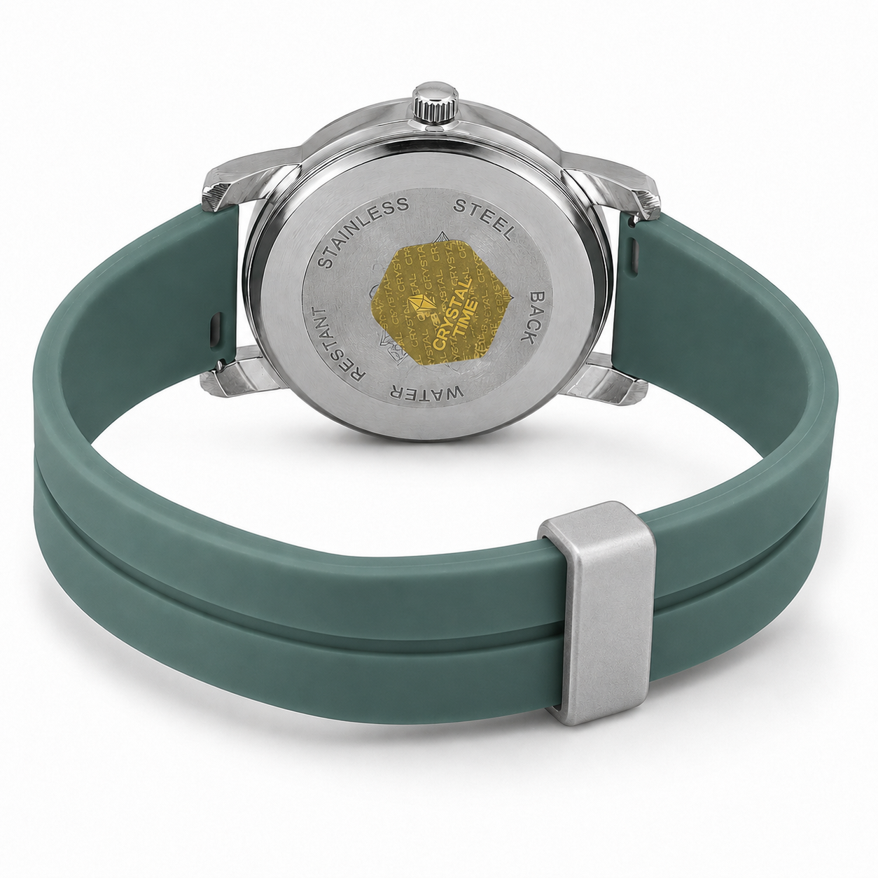 Diamond Cut Silicone Strap Analog Watch