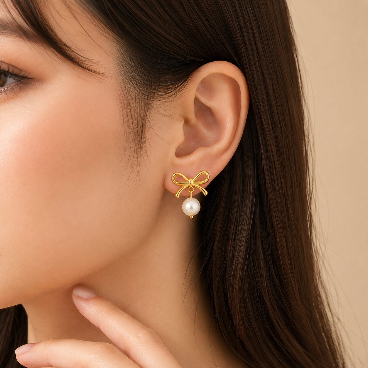 Pearl Bow Earrings