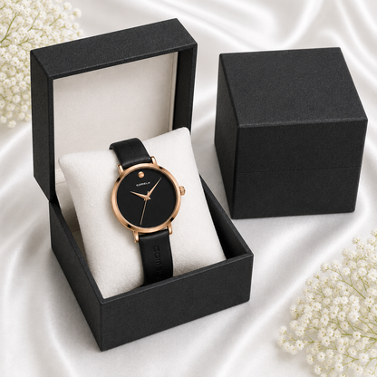 Minimalist Round Dial Leather Watch
