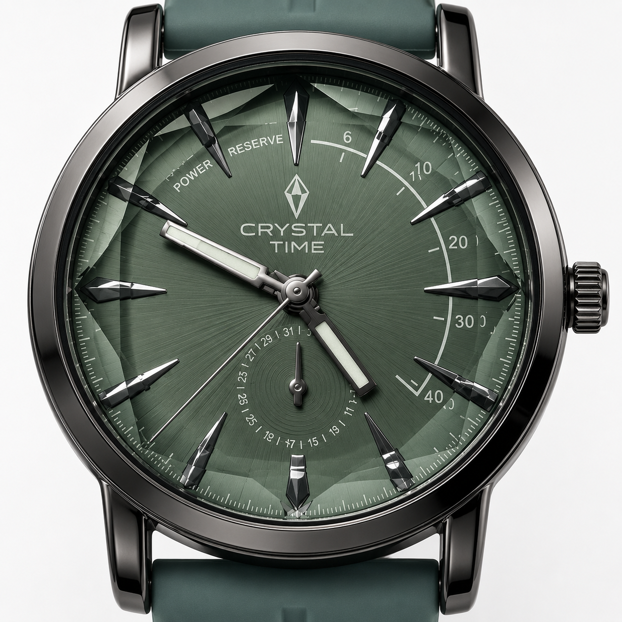 Diamond Cut Silicone Strap Analog Watch