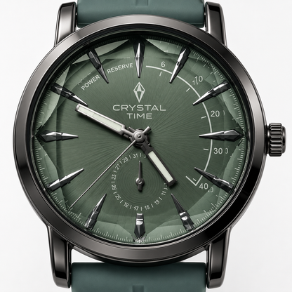 Diamond Cut Silicone Strap Analog Watch