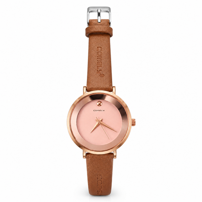 Minimalist Round Dial Leather Watch