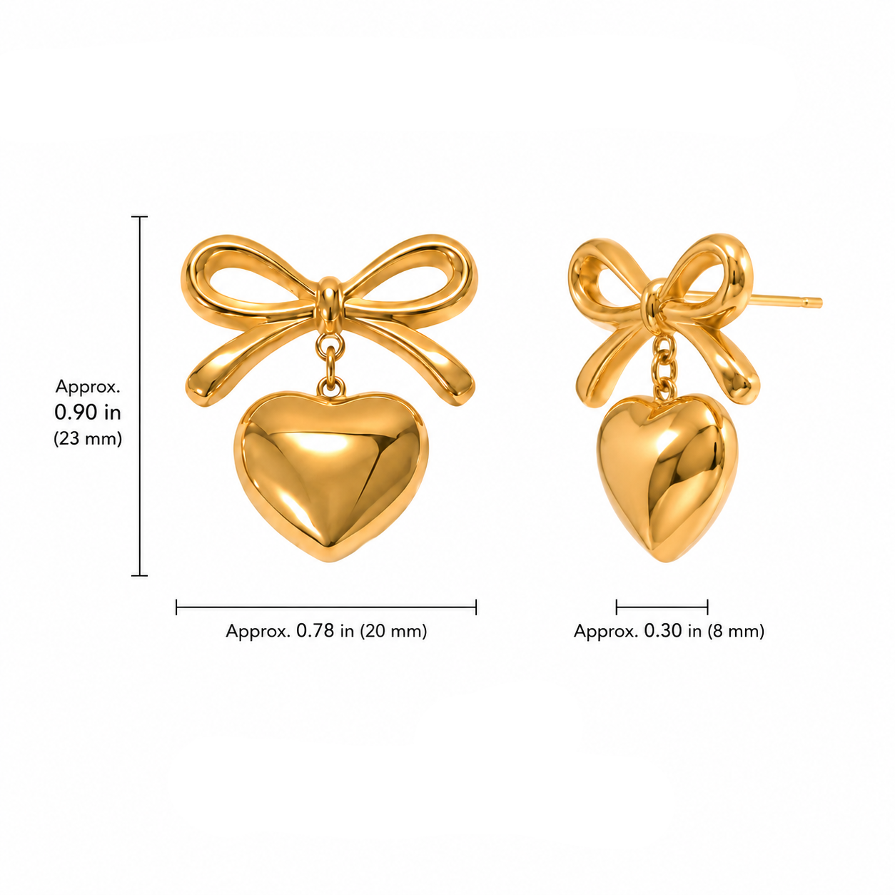 Bow Heart Earrings