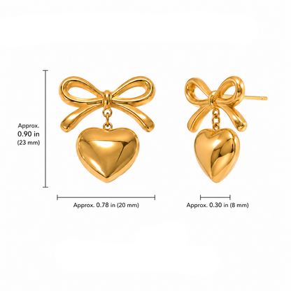Bow Heart Earrings