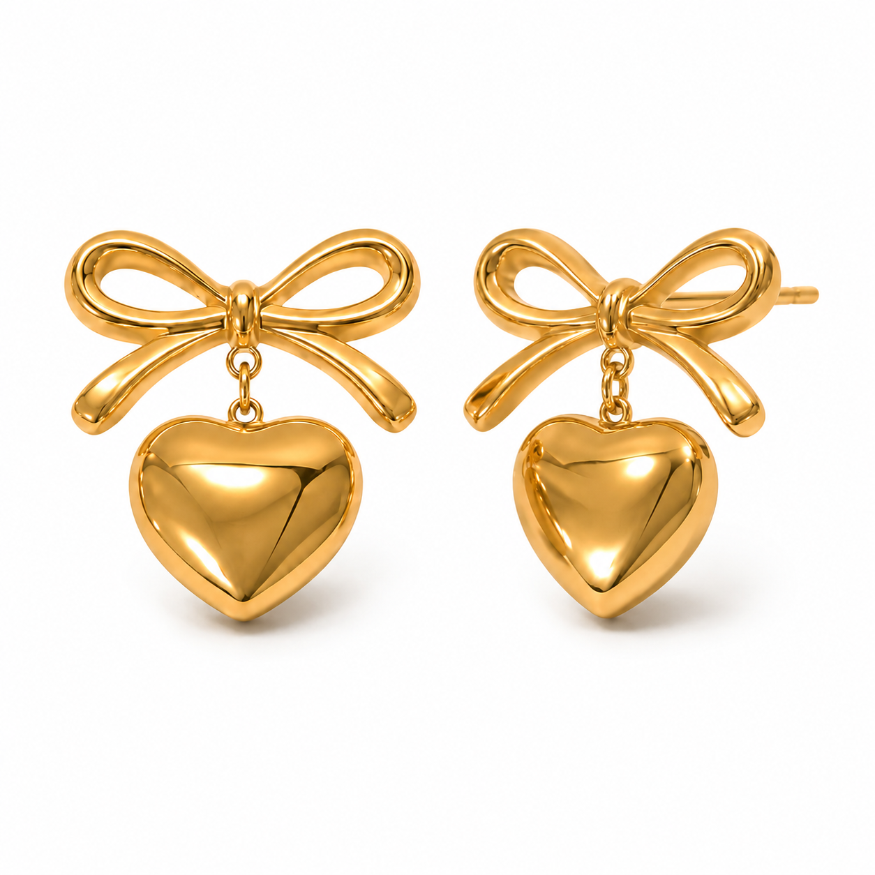 Bow Heart Earrings