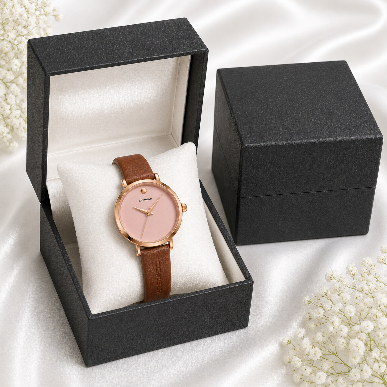 Minimalist Round Dial Leather Watch