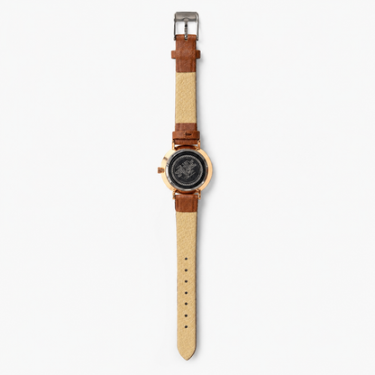 Minimalist Round Dial Leather Watch