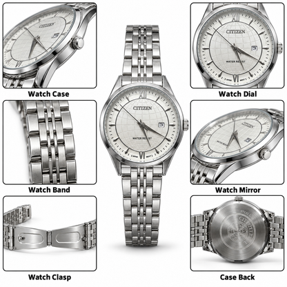 CITIZEN Silver Globe Dial Classic Watch