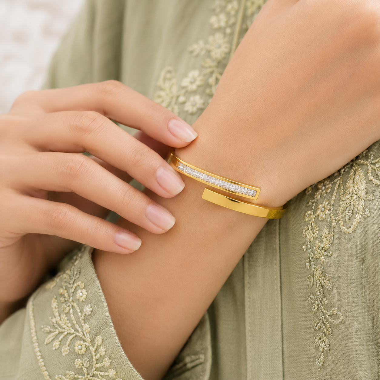 Crystal Open Cuff Bracelet