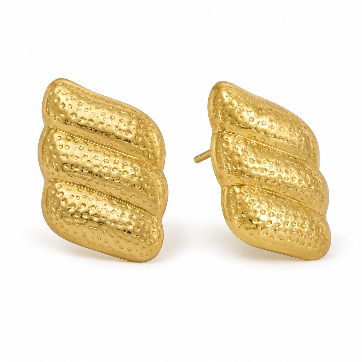 Textured Ripple Stud Earrings