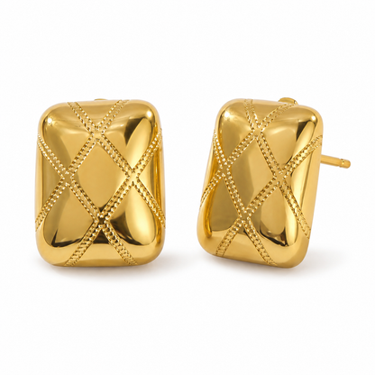 Crisscross Dome Stud Earrings