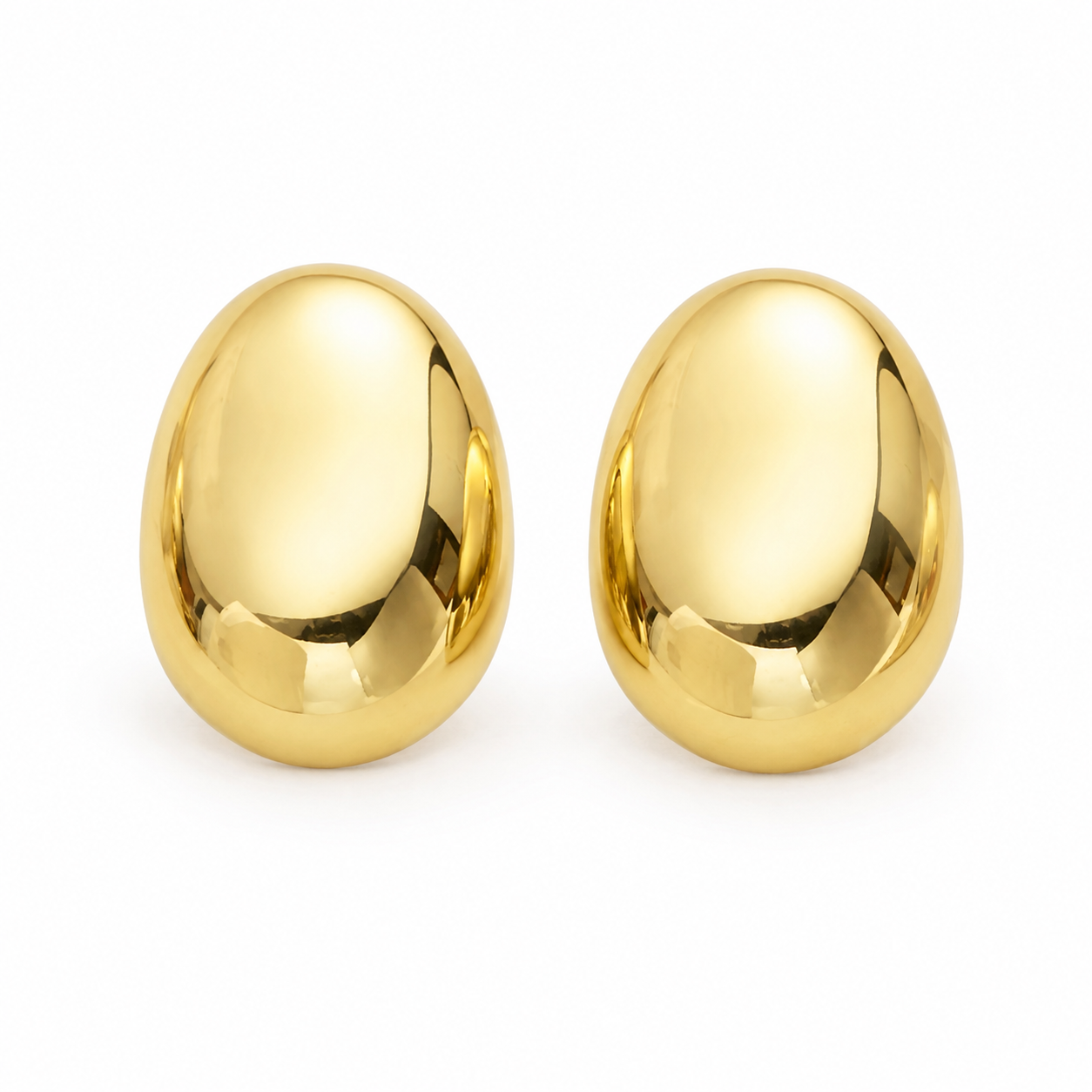 Polished Oval Dome Earrings