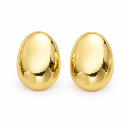 Polished Oval Dome Earrings