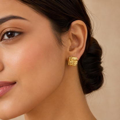 Woven Knot Stud Earrings