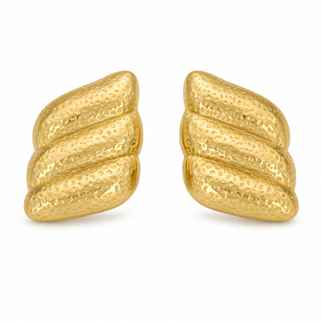 Textured Ripple Stud Earrings
