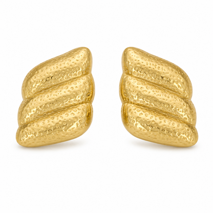 Textured Ripple Stud Earrings