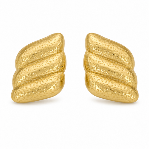 Textured Ripple Stud Earrings