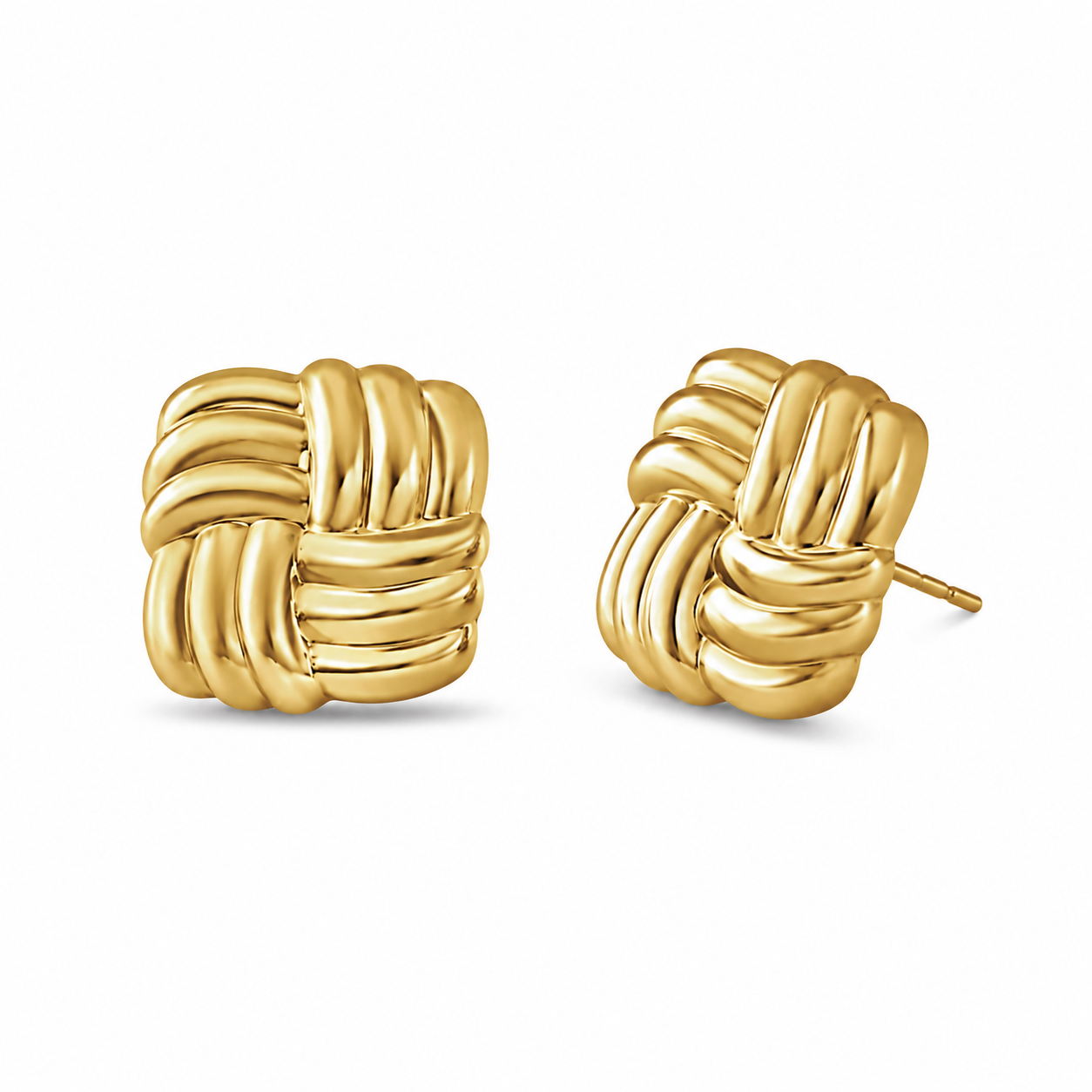 Woven Knot Stud Earrings
