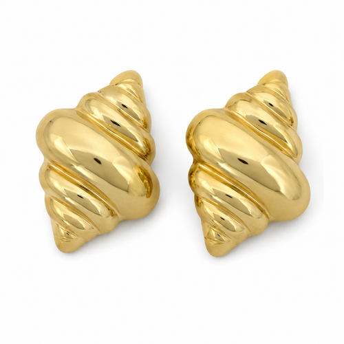 Layered Shell Stud Earrings