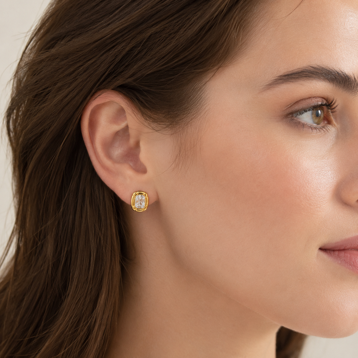 Cushion Crystal Studs