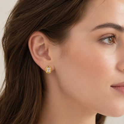 Cushion Crystal Studs