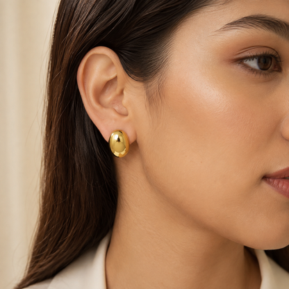 Polished Oval Dome Earrings