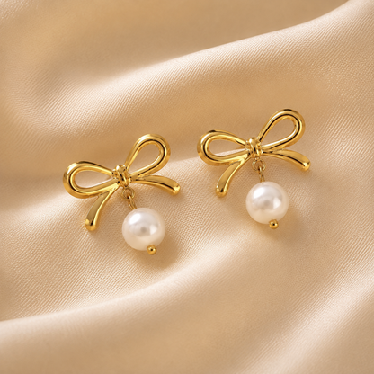 Pearl Bow Earrings