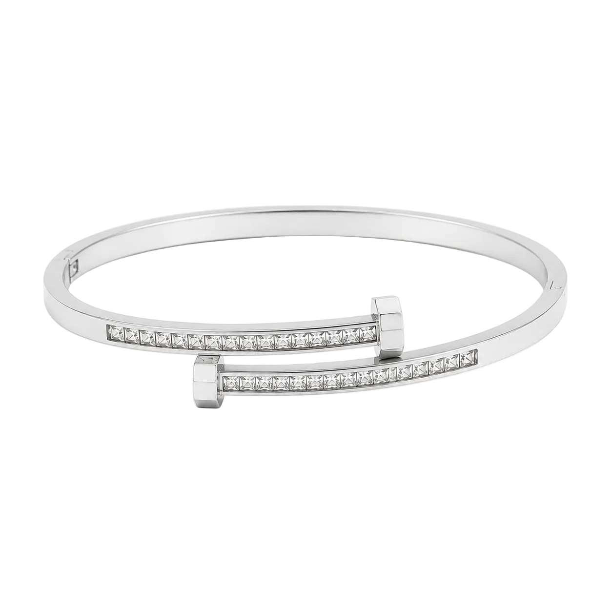 Silver Crystal Wrap Bangle
