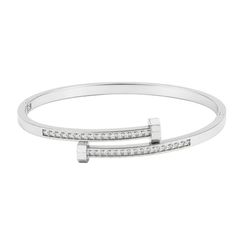 Silver Crystal Wrap Bangle