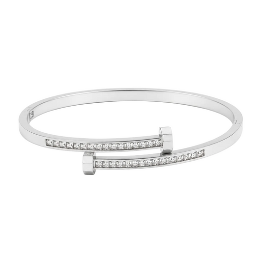 Silver Crystal Wrap Bangle