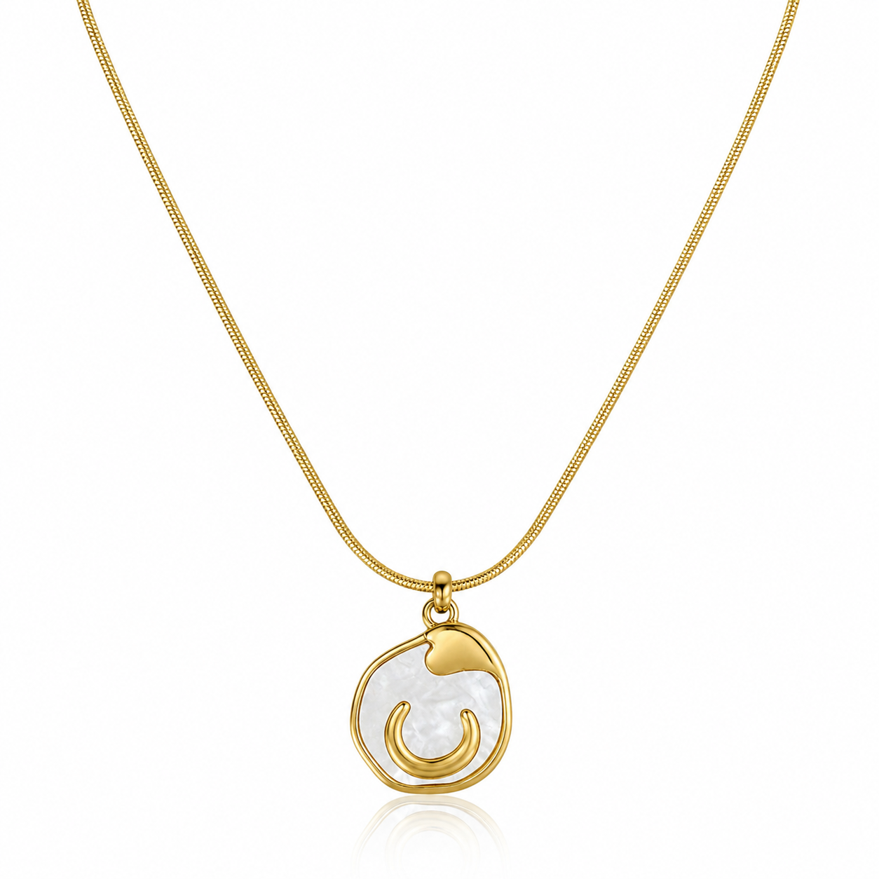 Abstract Enamel Pendant Necklace