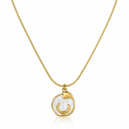 Abstract Enamel Pendant Necklace