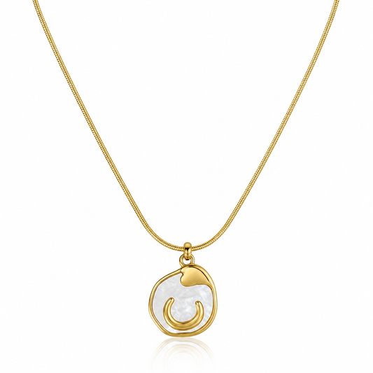 Abstract Enamel Pendant Necklace