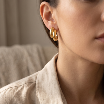 Twin Sculpted Bar Earrings