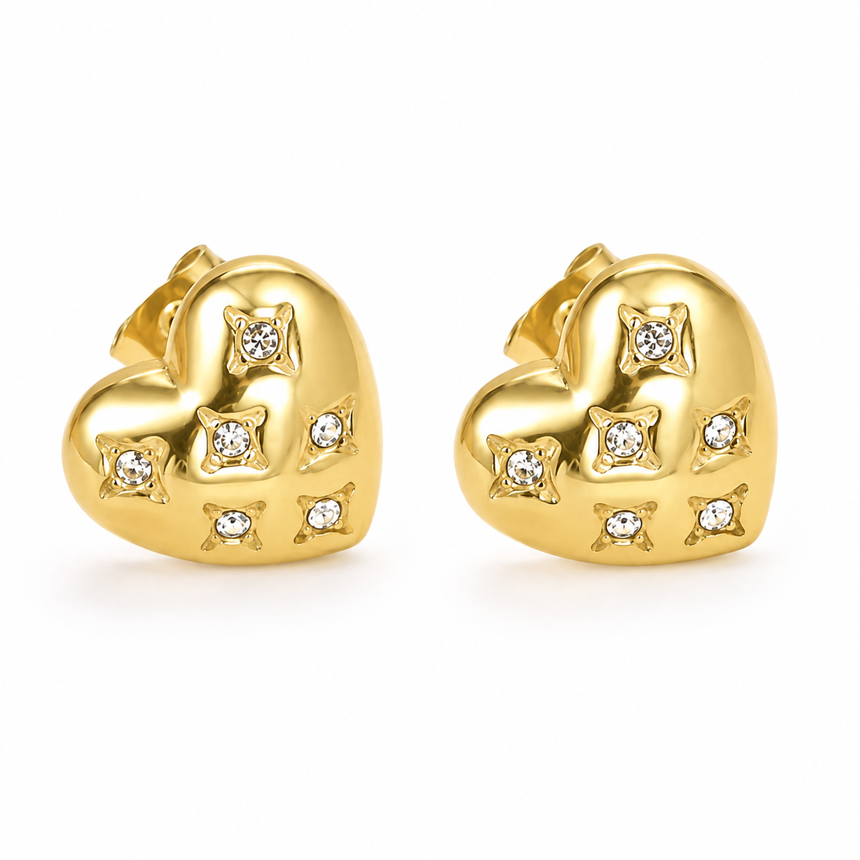 Crystal Heart Studs