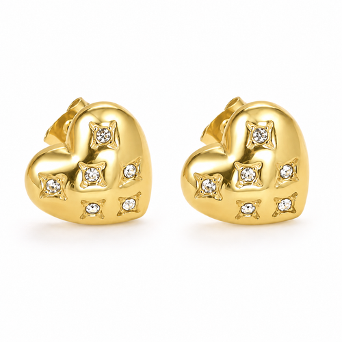 Crystal Heart Studs