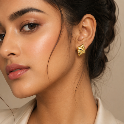 Layered Shell Stud Earrings