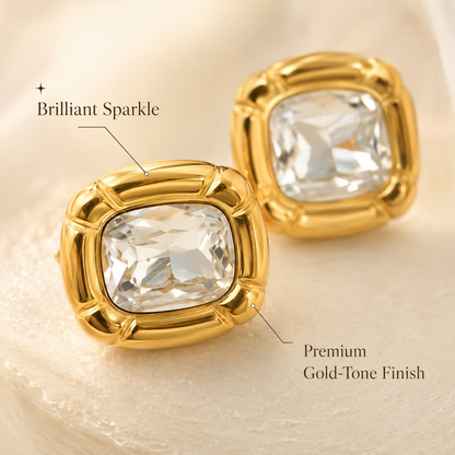 Cushion Crystal Studs